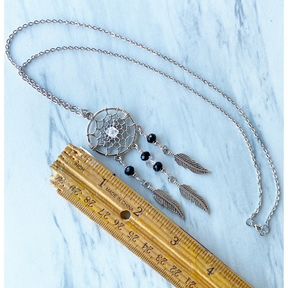 Herkimer diamonds black crystal dream catcher - Picture 9 of 11